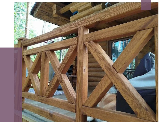 Деревянные перила под ключ в Кандалакше от 7577 руб. 