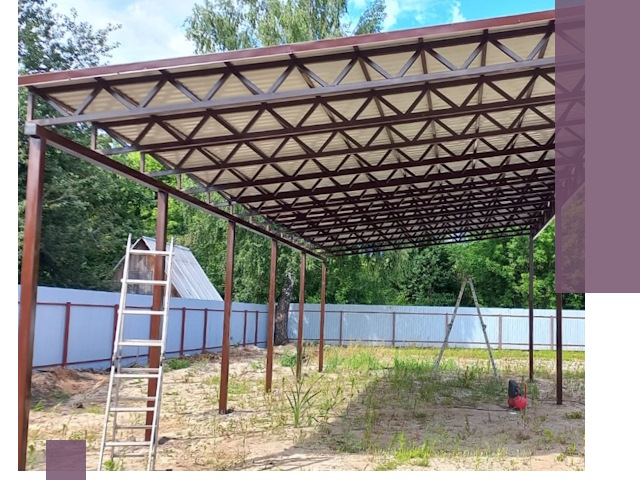 Односкатные навесы под ключ в Кандалакше — изготовление и монтаж