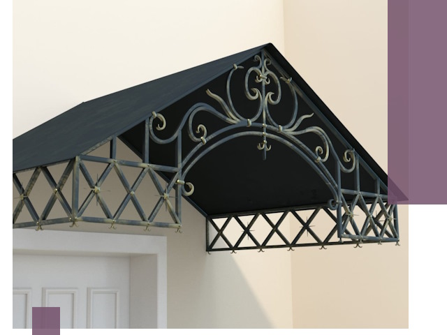 Двускатные металлические козырьки под ключ в Кандалакше