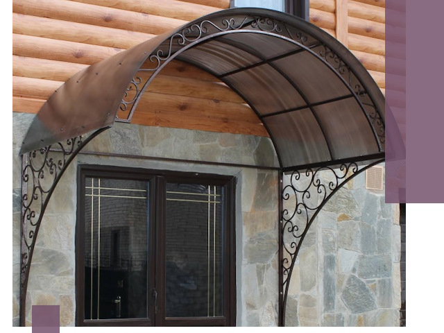 Арочные козырьки под ключ в Кандалакше: изготовление и монтаж